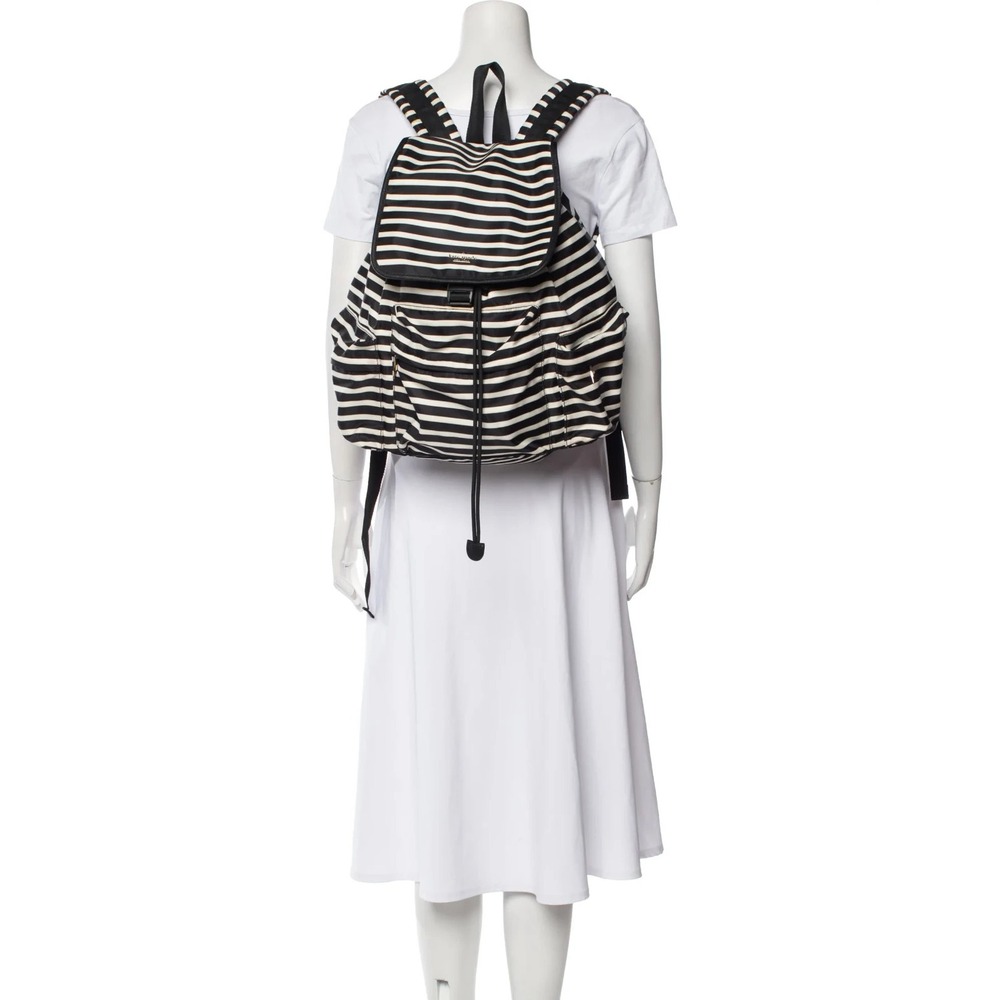 Kate Spade New York Classic Back Pack Black White Stripe Full Size - Picture 2 of 15